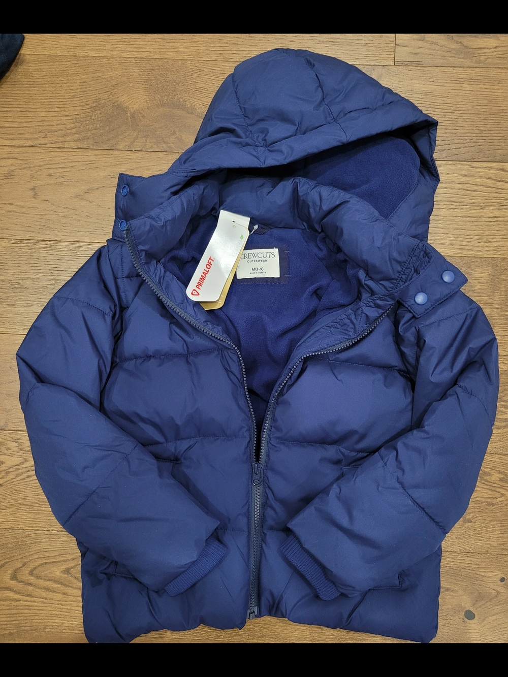 Crewcuts Deep Blue Hooded Puffer Jacket for Kids